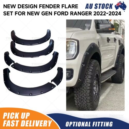 Wheel Arches Smooth Matt Black Fender Flares for NEW GEN Ford Ranger 2022-2024