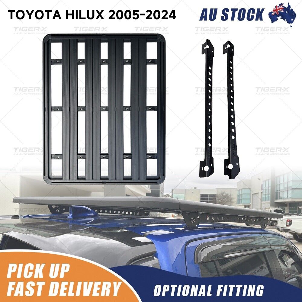 1500mm Aluminum Flat Rack Roof Platform For 4x4 Toyota Hilux Dual Cab 2005-2024