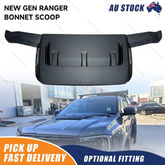 Matte Black Bonnet Scoop Cover For Ford Ranger New Gen XL XLT Wildtrak 2022-2024