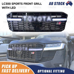 Black Front Grill For Toyota Landcrusier LC300 GR Sport Style with Indicator LED