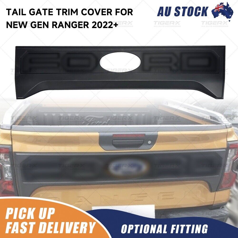 Rear Tail Gate Cladding Trim Cover Black For New Gen Ford Ranger 2022 2023 2024