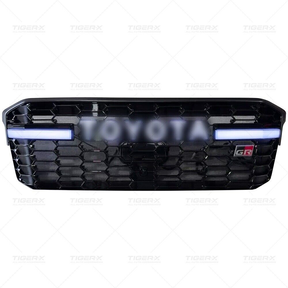 Black Front Grill For Toyota Landcrusier LC300 GR Sport Style with Indicator LED