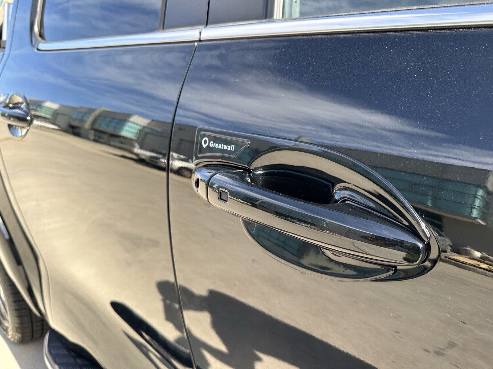 Gloss Black Trim Cover Chrome Delete for GWM Cannon 2019-2024 Door Handle Mirror