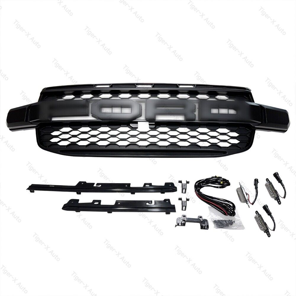 Raptor Grille Front Bumper Matt Black with LED Lights For Ford Everest 2022-2024